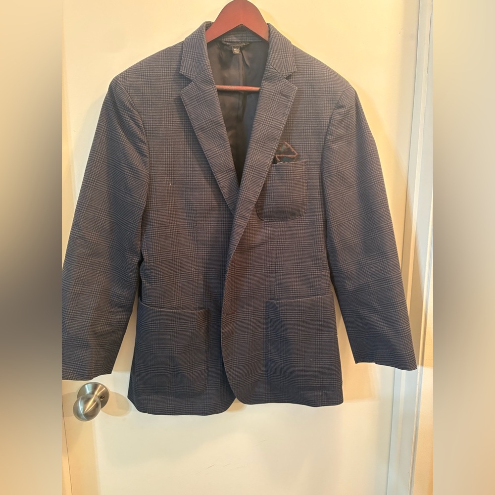 Banana Republic Navy Plaid Blazer